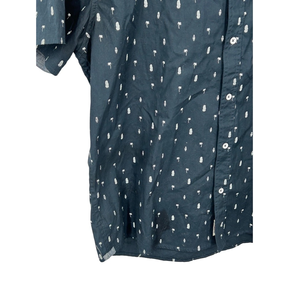 Flag Anthem Short Sleeve Button Down Shirt Navy Palm Surfboard XL - Picture 7 of 8